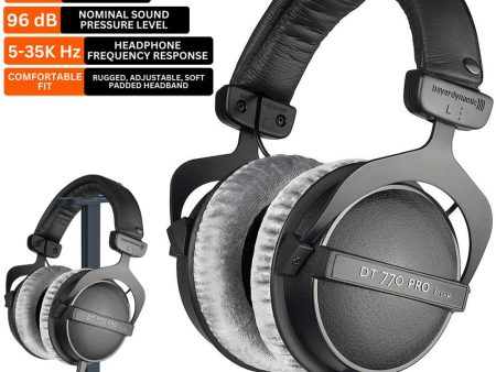 BeyerDynamic DT 770 PRO Closed Dynamic Studio Headphones, 80 Ohms Bundle with Stand For Discount