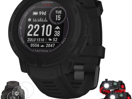 Garmin Instinct 2 Solar Smartwatch, Tactical Edition, Black + Accessories Bundle on Sale