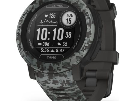 Garmin Instinct 2 Camo Edition GPS Smartwatch Fitness Tracker - Graphite Camo Online Sale