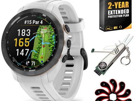 Garmin Approach S70 42 mm Premium GPS Golf Watch, White Band with 2 YR Warranty Bundle Fashion