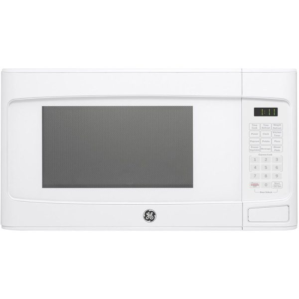 GE 1.1 Cu. Ft. Countertop Microwave Oven White with 2 Year Warranty & Oven Mitt Discount