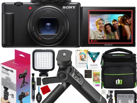 Sony ZV-1 II Vlog 4K Camera + ACCVC1 Vlogger Tripod Kit Content Creator Black Bundle For Cheap