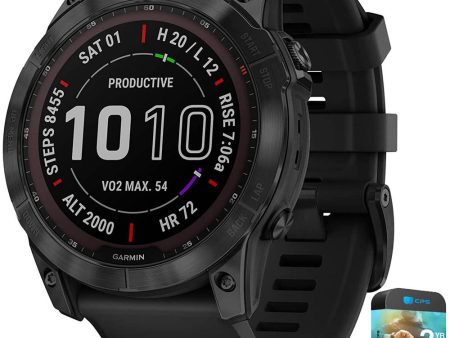 Garmin Fenix 7X Sapphire Solar Smartwatch Black w  Black Band + 2 Year Warranty Supply