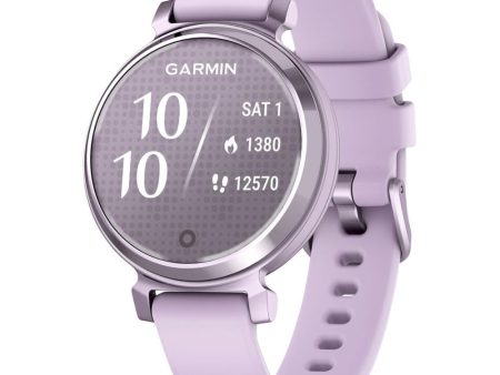 Garmin Lily 2 Smartwatch Metallic Lilac with Lilac Silicone Band For Sale