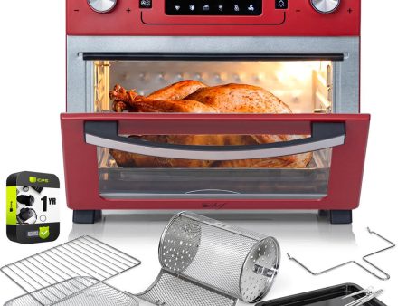 Deco Chef 24QT Stainless Steel Countertop Toaster Air Fryer Oven Red- + Warranty Online Sale