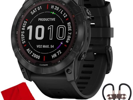 Garmin 010-02541-22 Fenix 7X Sapphire Solar Smartwatch w  Accessories Bundle Discount