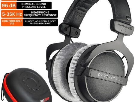 BeyerDynamic DT 770 PRO Closed Dynamic Studio Headphones, 80 Ohms with Headphone Case on Sale