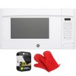 GE 1.1 Cu. Ft. Countertop Microwave Oven White with 2 Year Warranty & Oven Mitt Discount