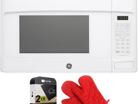 GE 1.1 Cu. Ft. Countertop Microwave Oven White with 2 Year Warranty & Oven Mitt Discount