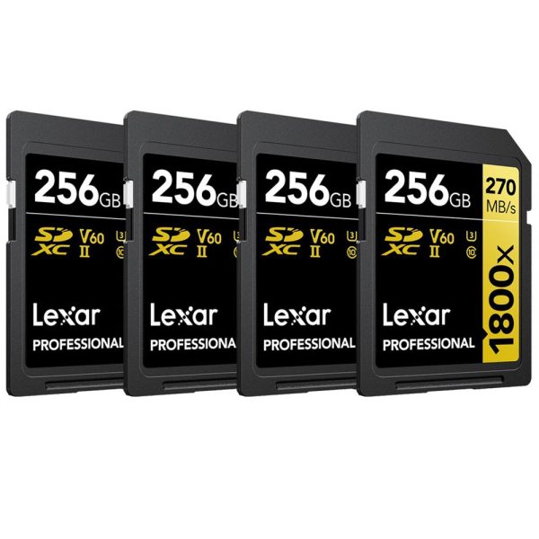 Lexar Professional 1800x SDXC UHS-II Card GOLD Series 256GB - (4-Pack) For Cheap