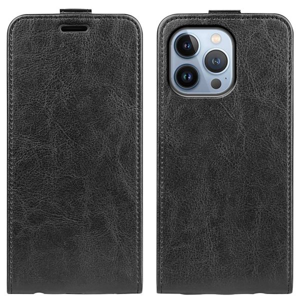 For iPhone 14 Pro 6.1 inch Vertical Flip Drop-proof Cover Crazy Horse Texture PU Leather Cell Phone Case with Card Holder Online Hot Sale