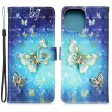 3D Fashion Pattern Printing PU Leather Shockproof Flip Magnetic Wallet Case with Strap for iPhone 13 Pro 6.1 inch Cheap