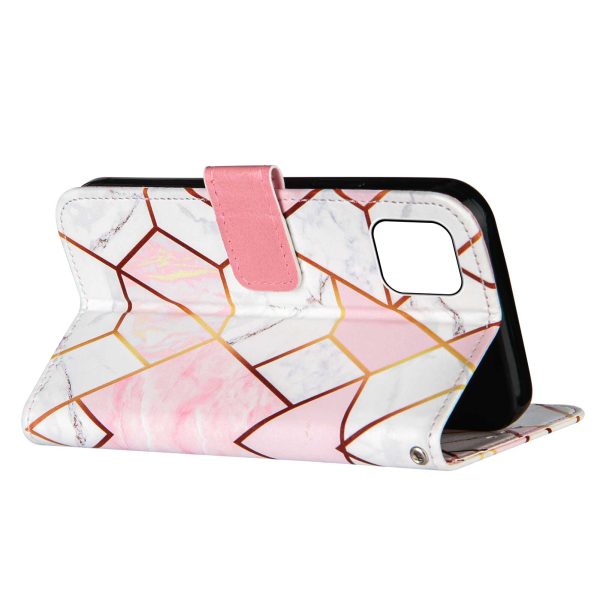 Creative Splicing Marble Pattern Flip Stand Wallet Leather Case Cover with Strap for iPhone 13 mini 5.4 inch Online Sale