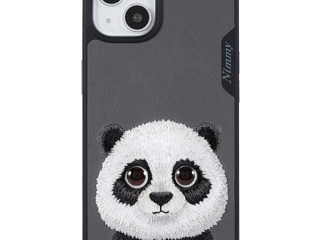 NIMMY Big Eyes Pet Series for iPhone 13 6.1 inch Embroidery Shockproof Phone Case PU Leather Coated PC + TPU Cover For Cheap