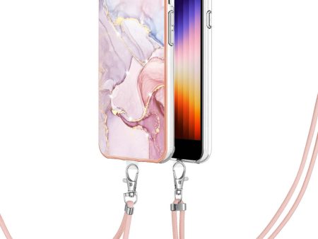 YB IMD Series-9 for iPhone SE (2022) (2020) 8 4.7 inch 7 4.7 inch Electroplating Phone Case IMD Marble Pattern TPU Back Cover with Lanyard Discount