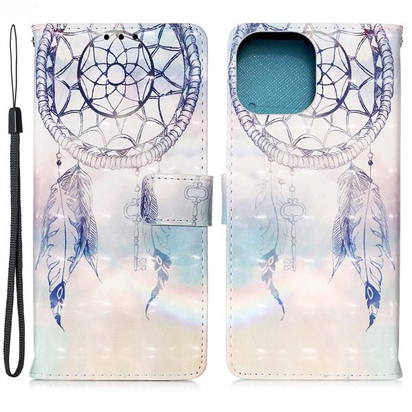 3D Fashion Pattern Printing PU Leather Shockproof Flip Magnetic Wallet Case with Strap for iPhone 13 Pro 6.1 inch Cheap