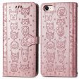 Magnetic Leather Stand Case with Imprinting Cat Dog Pattern for iPhone 7 4.7 inch 8 4.7 inch SE (2020) SE (2022) 6 For Cheap