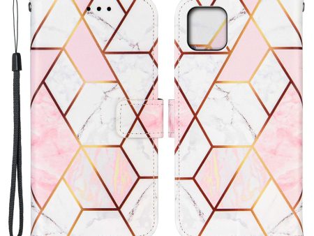 Creative Splicing Marble Pattern Flip Stand Wallet Leather Case Cover with Strap for iPhone 13 mini 5.4 inch Online Sale