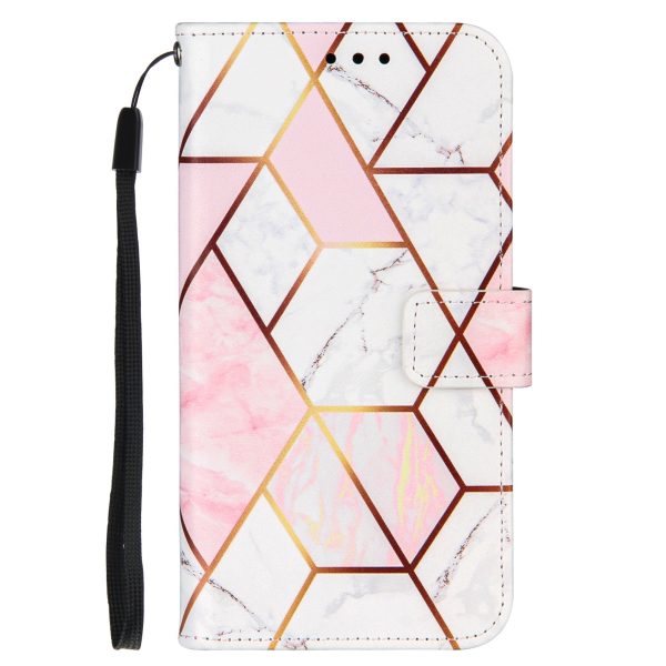 Creative Splicing Marble Pattern Flip Stand Wallet Leather Case Cover with Strap for iPhone 13 mini 5.4 inch Online Sale