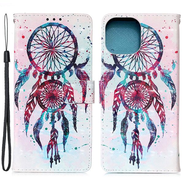 3D Fashion Pattern Printing PU Leather Shockproof Flip Magnetic Wallet Case with Strap for iPhone 13 Pro 6.1 inch Cheap