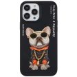 NIMMY Glasses Pet Series for iPhone 13 Pro 6.1 inch Anti-drop Phone Shell Embroidery PU Leather + PC + TPU Back Case Discount