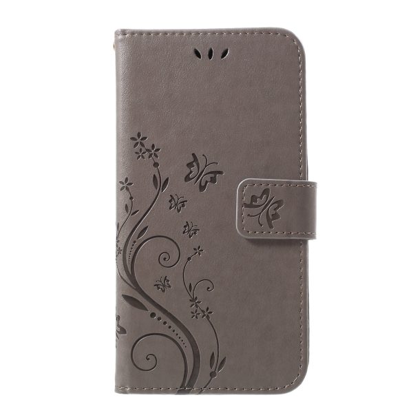 Imprint Butterfly Flower Stand Wallet Leather Cover for iPhone XR 6.1 inch Online Sale