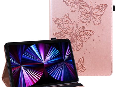 Butterflies Imprinted Scratch-Resistant Well-Protected Anti-Fall Tablet Case with Stand for iPad Pro 11-inch (2021) Air (2020) Air (2022) For Sale