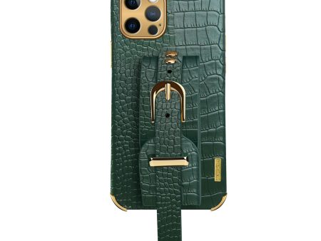 6D Electroplated Crocodile Texture Wrist Strap PU Leather Coated TPU Phone Case for iPhone 12 Pro Max For Sale