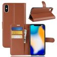 Litchi Texture Wallet Stand Leather Protective Phone Case for iPhone XS Max 6.5 inch Online now