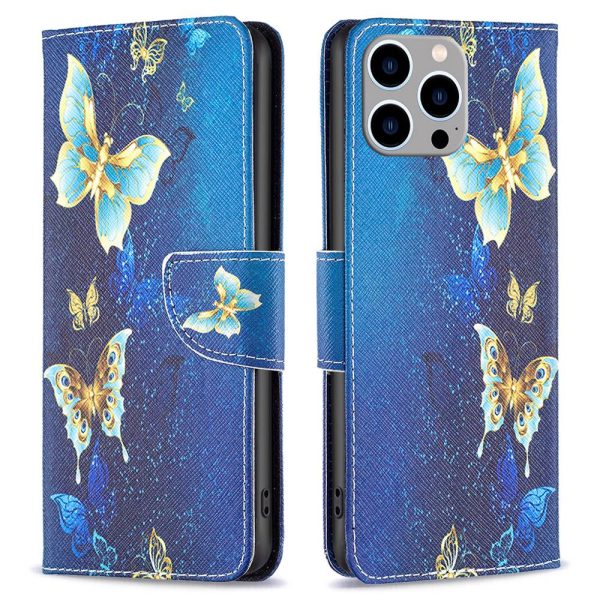 BF Pattern Printing Leather Series-2 for iPhone 14 Pro Max 6.7 inch Wallet Phone Case PU Leather Magnetic Clasp Stand Cover For Cheap