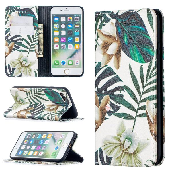 Auto-absorbed PU Leather Wallet Stand Cell Phone Case with Pattern Printing for iPhone SE (2020) SE (2022) iPhone 7 8 4.7 inch on Sale