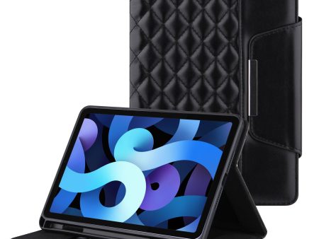 Scratch-Resistant Microfiber Lining Embroidery Grids Leather Stand Wallet Tablet Cover for iPad Pro 11-inch (2021) (2020) (2018) Air (2020) Air (2022) Online Hot Sale