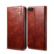 Auto-Absorbed Waxy Crazy Horse Texture  Wallet Leather Phone Stand Cover Case for iPhone 7 8 SE (2020) SE (2022) Sale