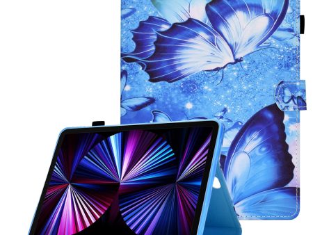 For iPad Pro 11-inch (2021) (2020) (2018) Air (2020) Air (2022) Pattern Printing Stitching PU Leather Auto Wake Sleep Cover Card Slots Stand Tablet Case Online Sale