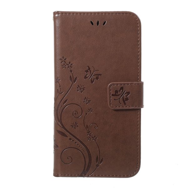 Imprint Butterfly Flower Stand Wallet Leather Cover for iPhone XR 6.1 inch Online Sale