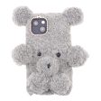 3D Fluffy Bear Doll Soft TPU Cover Cell Phone Case Shell for iPhone 13 mini 5.4 inch Cheap