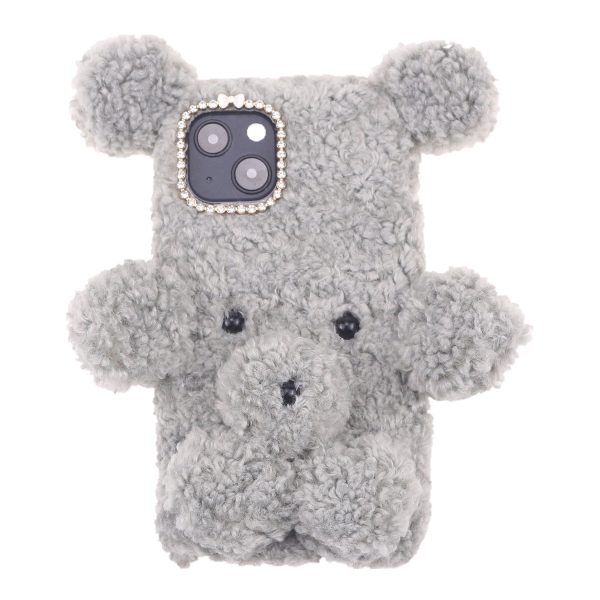 3D Fluffy Bear Doll Soft TPU Cover Cell Phone Case Shell for iPhone 13 mini 5.4 inch Cheap