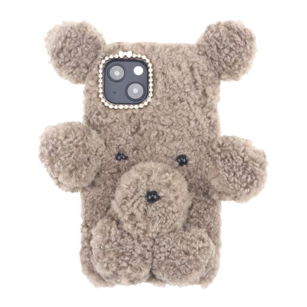 3D Fluffy Bear Doll Soft TPU Cover Cell Phone Case Shell for iPhone 13 mini 5.4 inch Cheap