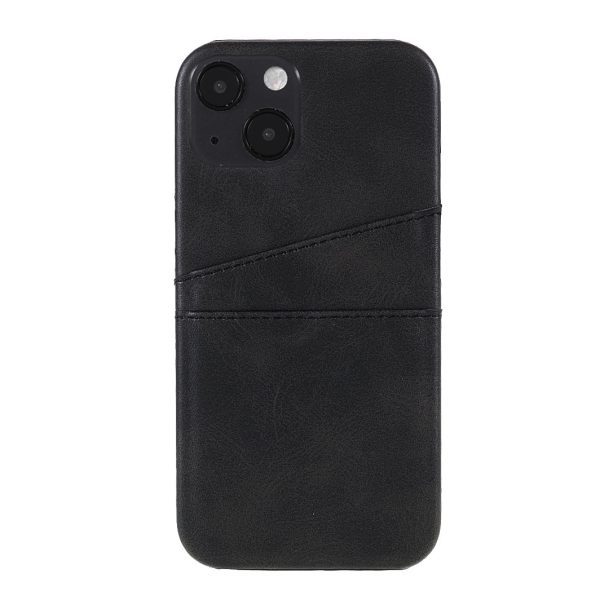 All-round Protected Leather Coated PC Back Phone Cover with Double Card Slots for iPhone 13 mini 5.4 inch Cheap