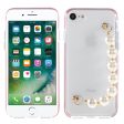 Anti-Drop Bi-color TPU Phone Case with Pearl Hand Strap for iPhone 7 4.7 inch 8 4.7 inch SE (2020) SE (2022) Discount