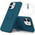 360Â° Rotary Ring Kickstand Design Drop-Resistant Eco-Friendly Liquid Silicone Phone Protective Case Shell with Handy Strap for iPhone 13 mini 5.4 inch Supply