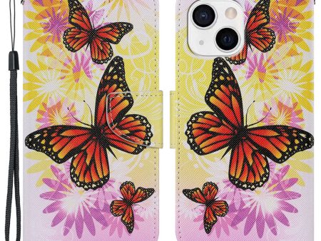 Full Protection Pattern-Printing Leather Case Phone Protective Cover Shell for iPhone 13 mini 5.4 inch For Sale