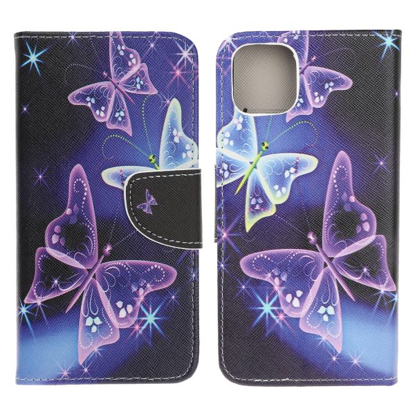 Cross Texture Pattern Printing Wallet Stand Leather Case Protector for iPhone 13 mini 5.4 inch Sale