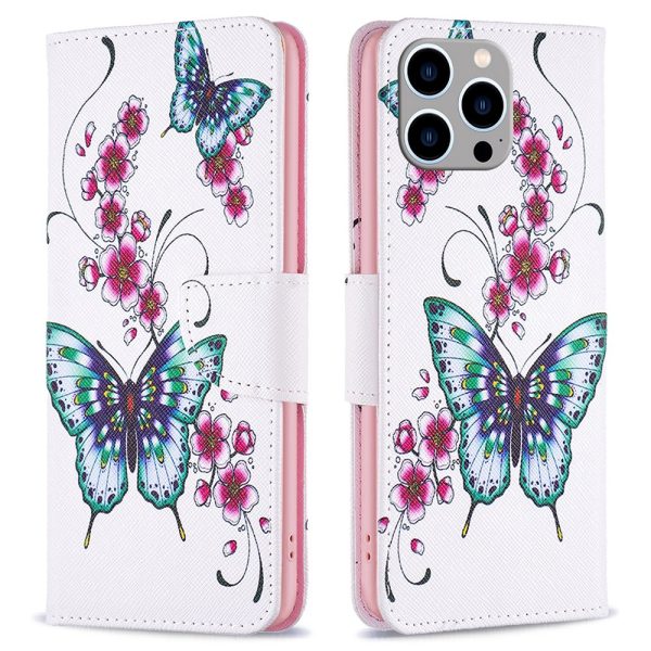 BF Pattern Printing Leather Series-2 for iPhone 14 Pro Max 6.7 inch Wallet Phone Case PU Leather Magnetic Clasp Stand Cover For Cheap