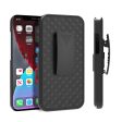 Anti-Drop Light Stylish Woven Texture Swivel Belt Clip Kickstand PC + TPU Hybrid Case for iPhone 13 mini 5.4 inch Online Hot Sale