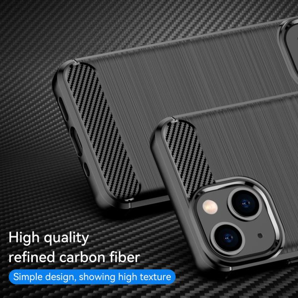 1.8mm Carbon Fiber Brushed Texture Flexible TPU Phone Back Case Protective Cover for iPhone 13 mini 5.4 inch Supply