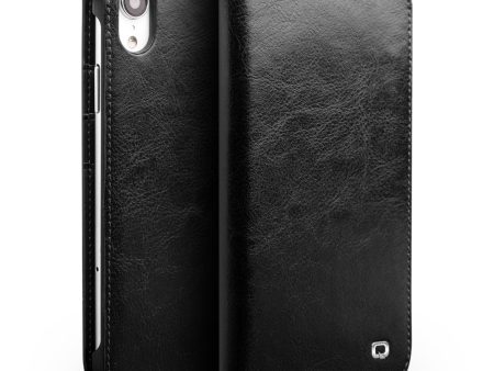 QIALINO Genuine Cowhide Leather Phone Case for iPhone XR 6.1 inch, Full Protection Folio Flip Wallet Mobile Cover Online now