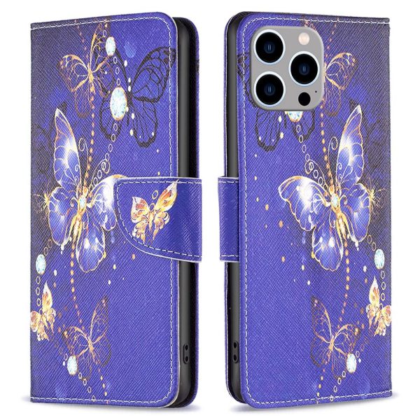 BF Pattern Printing Leather Series-2 for iPhone 14 Pro Max 6.7 inch Wallet Phone Case PU Leather Magnetic Clasp Stand Cover For Cheap