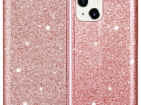 Glitter Sequins Auto-absorbed Ultra-thin Leather Stand Case Cover for iPhone 13 mini 5.4 inch Discount