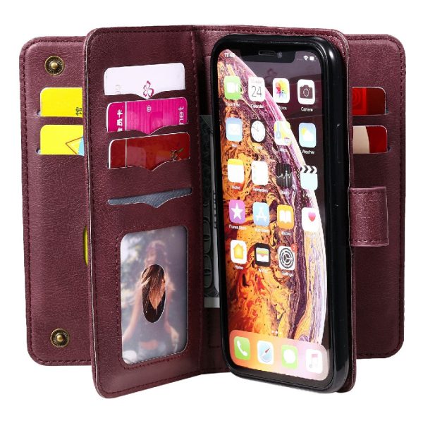 KT Multi-functional Series-1 10 Card Slots Wallet Leather Case Phone Protective Shell Cover with Stand for iPhone XR 6.1 inch Sale